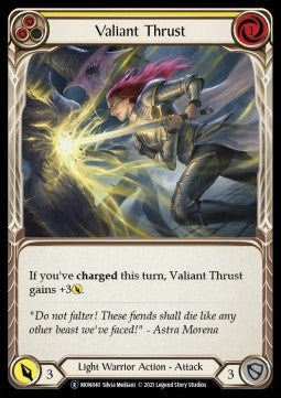 Valiant Thrust (Yellow) (Normal) - Monarch - Unlimited (Rare) [MON-U-MON040]