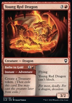Young Red Dragon // Bathe in Gold - Commander Legends: Battle for Baldur's Gate (Common) [CLB-210]